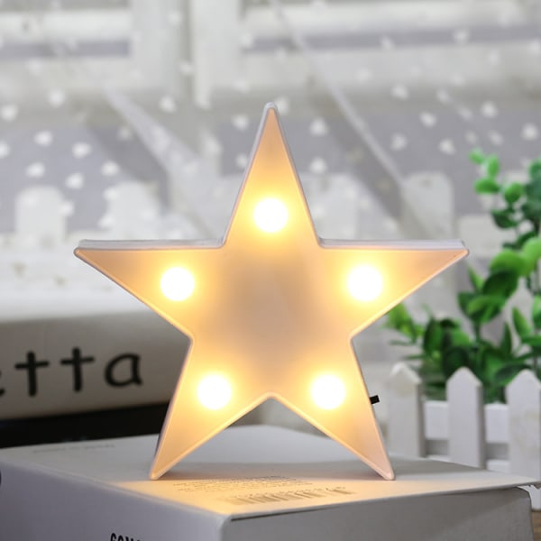 LED ins nattlys Julepynt nattlys festdekorasjon (hvit liten femspiss stjerne)