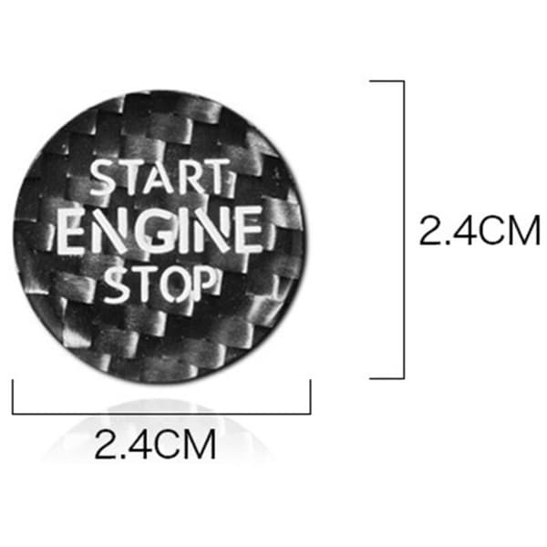 Fiber Motor Start Stop Knap Interiør Trim Cover Sticker til