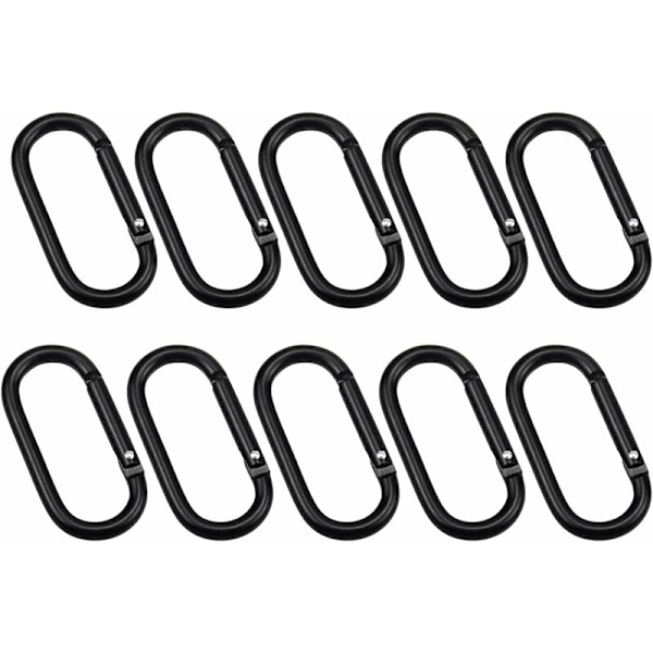 10 stycken tumkarbinhakar Aluminiumkarbinhake Karbinnyckelring Liten D-ring Karbinhake Snabblås Spänne för vandring Camping Fiske