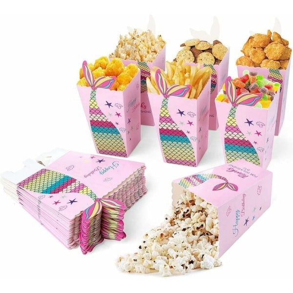 40 kappaletta Mermiden popcorn-pusseja Popcorn-laatikko Kartonkijuhla-pussit