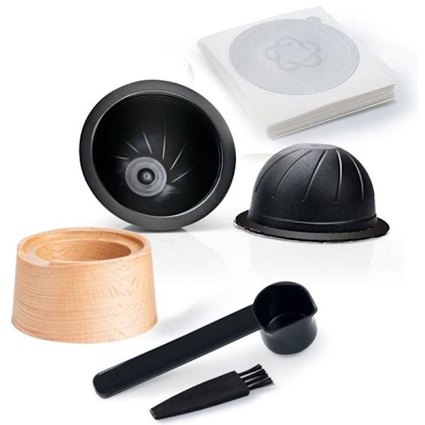 Återanvändbar Ver Tuo Kaffe Kapsel Kopp Kropp Kit Aluminiumfolie Tätning Cap Filler