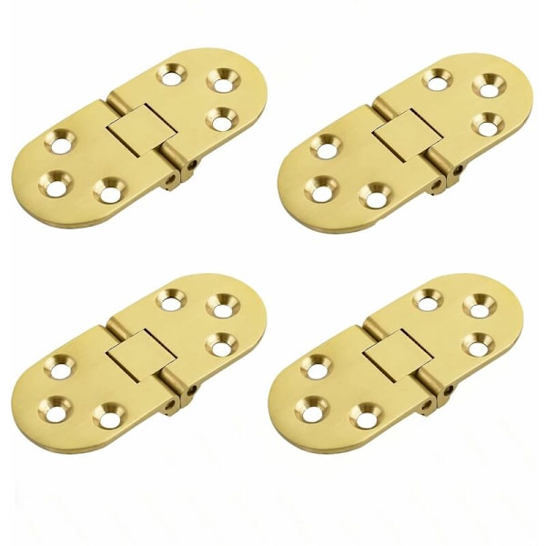 Fällbara bords gångjärn Flip Connector Rostfritt Stål Möbelbeslag 180 Grader Fällbar, 2mm Tjocklek, Rostfritt Stål Kromfinish, 4 St Gold