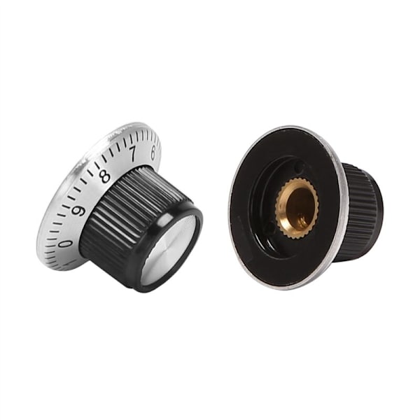 20 x Potentiometer-knappar i metall med fack 0-9 för 6 mm axelknapp