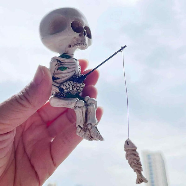 Mini Skeletfigurer til Hjemmeindretning, Små Skeletdekorationer i Resin, Spøghus Kunsthåndværk Rekvisitter, Festartikler