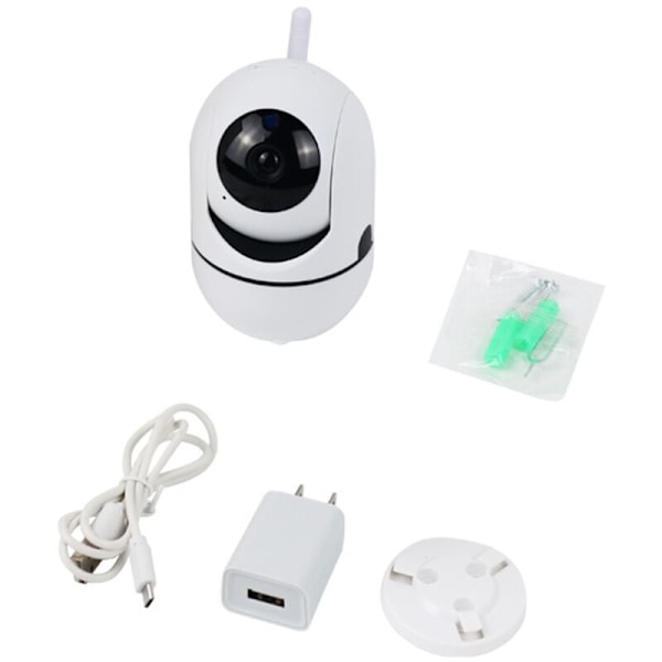 Inomhus Säkerhetskamera WiFi Kamera för Hem Säkerhet, 360° Vy IP Kamera, Nattseende, Smart Spårning