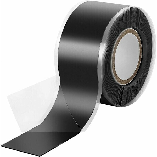 1x 3m Itseliimautuva Silikoniteippi (itseliimautuva), eristysteippi ja tiivistysnauha (vesi, ilma), 25 mm leveä, musta