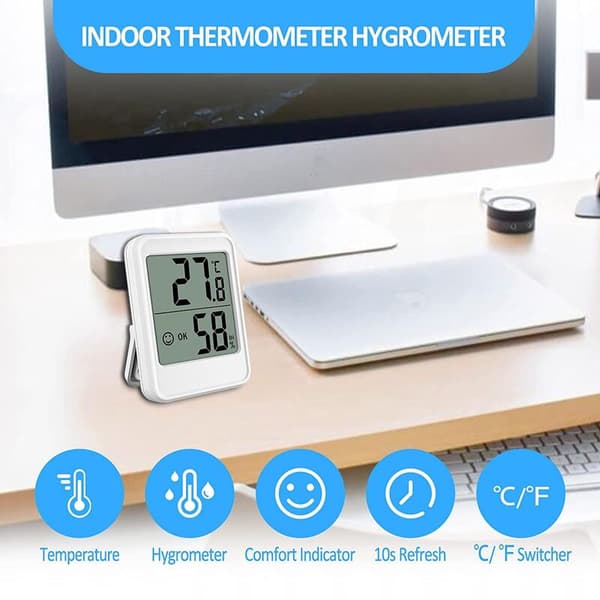 Termometer Hygrometer Hygrometer Inomhus Digital Termometer Mini LCD Termometer Fuktighetsmätare för Inomhus Vit