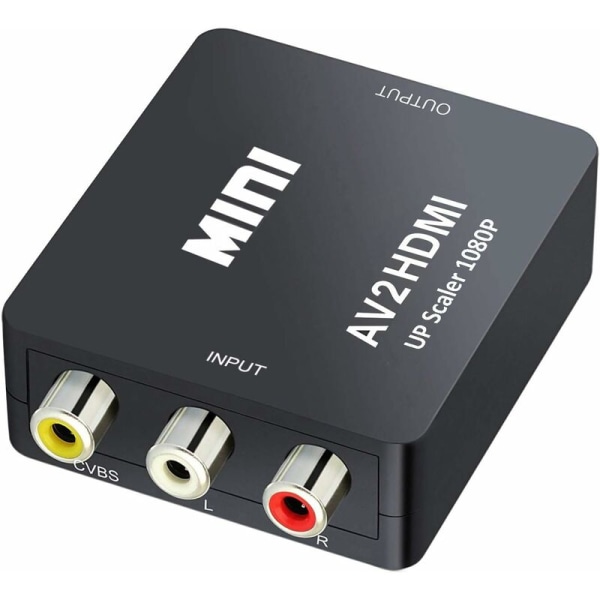 Mini AV RCA CVBS HDMI-videomuunninsovitin, tukee 720 1080P:tä kameralle, Xbox 360:lle, PS1:lle, PS2:lle, WII:lle, N64:lle, Gamecubelle, Snesille, NES:lle, PSP:lle, DVD-soittimelle