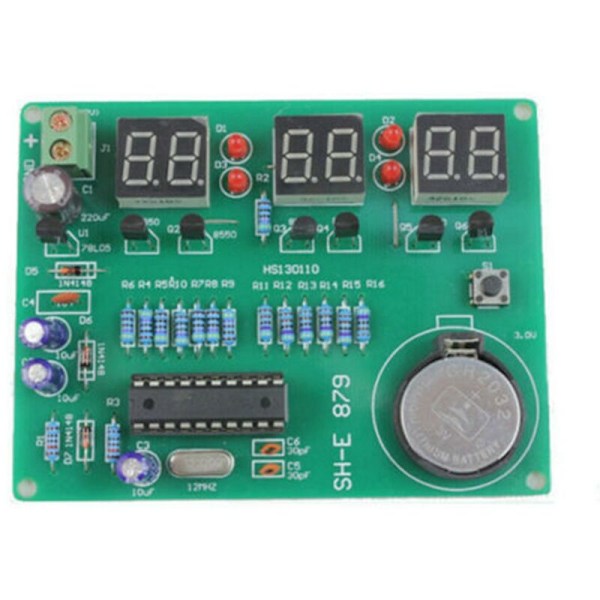 2-pack AT89C2051 6-siffrig LED-display Elektronisk Klocka DIY-kit The Flow Catcher