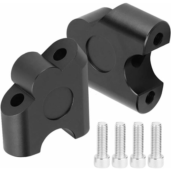 Styreforhøyer, 2 stk 22mm Universal Motorsykkel Styrehåndtak Bakre Styreklemme Flytt Monteringsadapter (Svart)