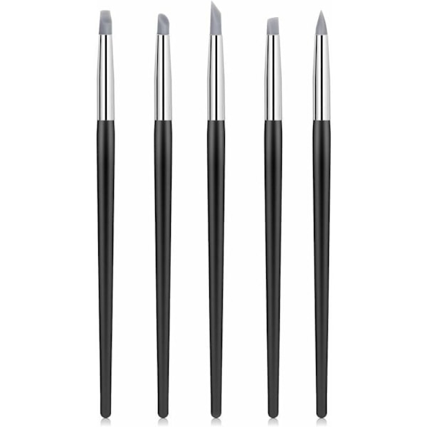 5 stk. Fleksibel SiliCone Maling Pensel Ler Skulptur Pen Skulptur Pensler til Ler Shaper Gummi Spidser DIY Håndværk Modellering Værktøjer til Gravering Maleri