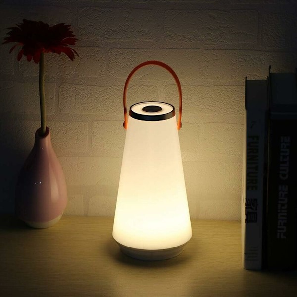 Bärbar LED-Nattlampa, Vacker Touch-Nödlampa för Camping och Sängbord, Justerbar Ljusstyrka, USB-Laddningsbar (Varmvit) (1 st)