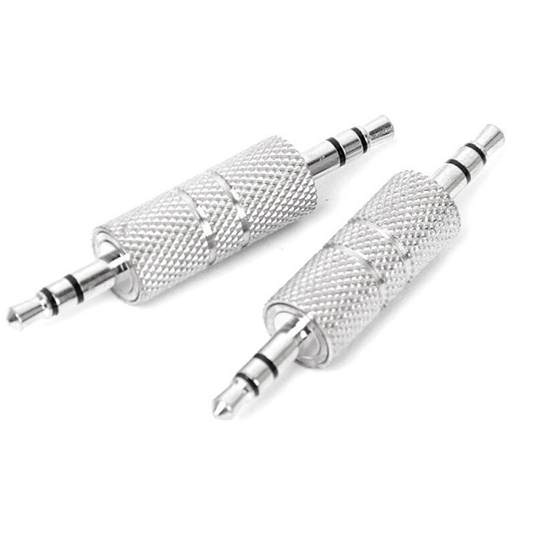 2 stk 3,5 mm stereo hann til 3,5 mm hann lydhodeadapter koblingskontakt