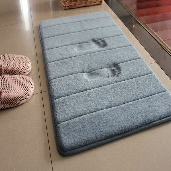 Badeværelsestæppe skridsikkert memory foam bademåtte til badeværelse, mikrofiber (grå, 40 x 120 cm) -