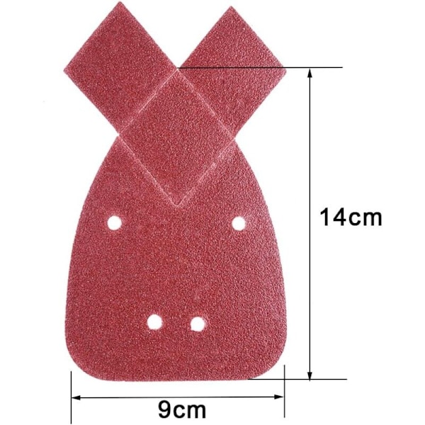 50 stk. Slibeskiver Slibeskive 10 x Korn 40/60/80/120/240 Sandpapir Slibe Trekanter Passer til Black and Decker Detalje Palm Sander