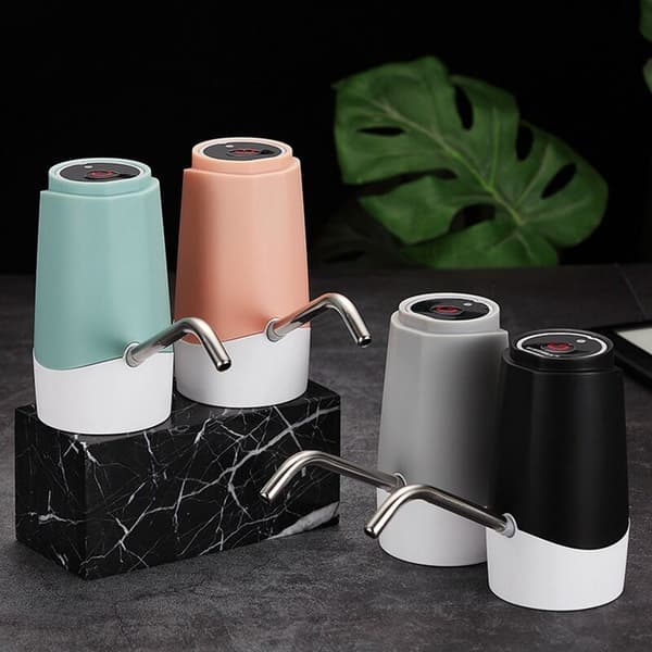 Elektrisk pump för flaskor, USB-laddning, automatisk dispenserpump för kök, camping, verkstad (grå)