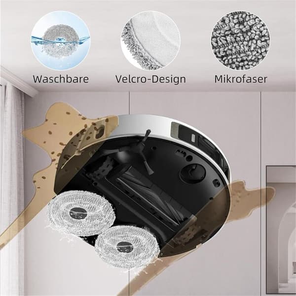 Tilbehør til L20 Ultra / L20 Ultra Robot Vacuum Cleaner, Hovedbørste, Støv, Moppklut