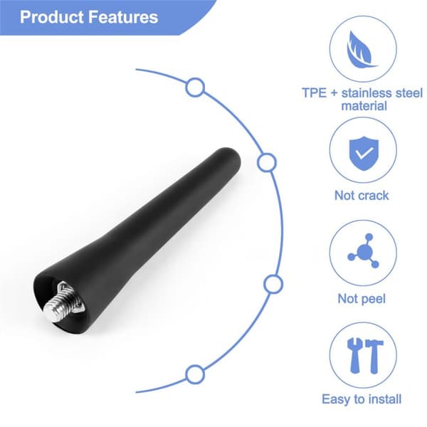 2X Bil FM Antenne Tak 6,5 cm Mini Kort Bilradio