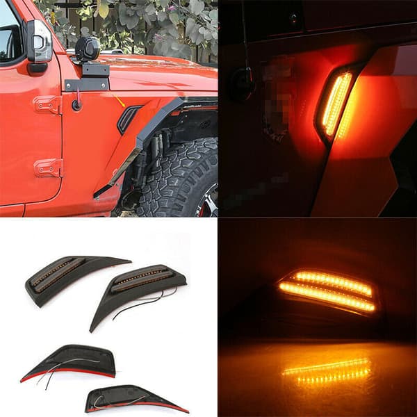 LED Sort Røg Side Fender Blinklys Side Markør Lys Lampe til JL 2018-2020