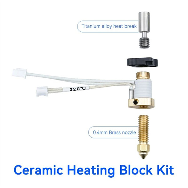 320°C Högtemperatur Keramisk Uppvärmningsblock 600mm/s Hög Hastighet Utskrift 60W Värmare för 3D-skrivare K1/K1 MAX, A