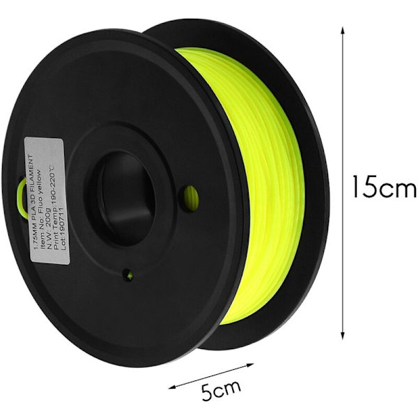 3D-skrivartillbehör 1,75 mm PLA-material för utskrift, oberoende vakuumförpackning, nettovikt 0,2 kg Grön