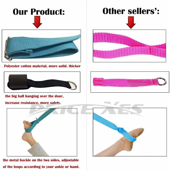 DENUOTOP Yoga Stretch Band, Ballet Stretch Band Längdjusterbar Sträckare - Enkel Dörrinstallation Flexibilitet Gymnastiktränare Sträck Ben