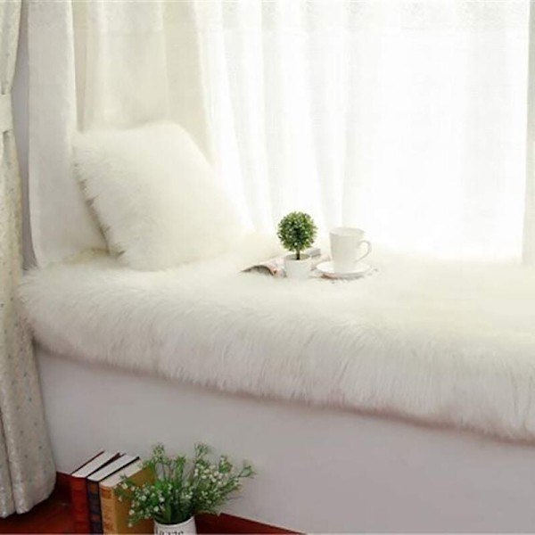 Vita Mjuka Fluffiga Plysch Kuddfodral, Sovrum Soffa Bil Dekoration Kuddfodral 45X 45Cm 2-pack