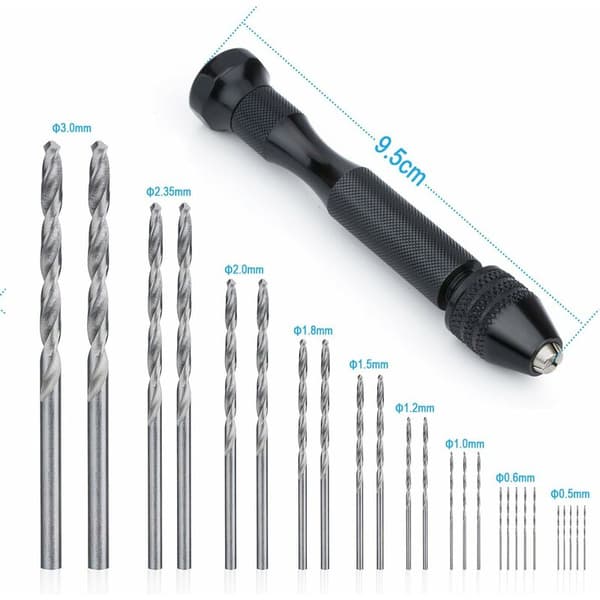 Hånddrill - Aluminium 25 Mini hånddrill og senkebor vriddrillbit for valnøtt rav oliven nøttmodell