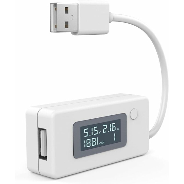 USB Multimeter, Voltmeter, Amperemeter og Kondensatormåler, USB Tester Spænding, Strøm og Elektrisk Kapacitans - DENUOTOP
