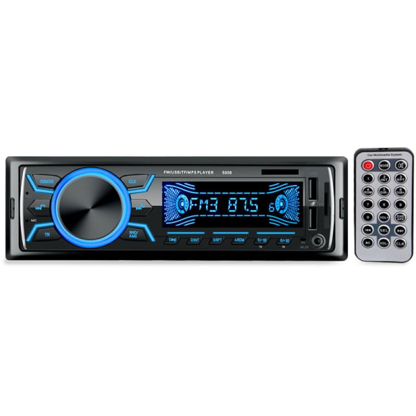 Bilradio Bluetooth Bilradio, 1Din Bilradio, 4x60W Bilradio 7 Färger FM Stereo Radio USB/SD/AUX/EQ/MP3-spelare Pioneer Bilradio-