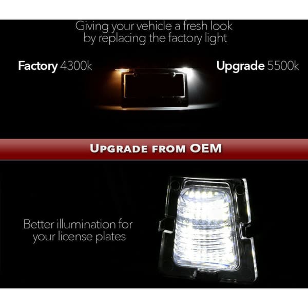 Til 2007-2018 Wrangler Jk Hvid Smd Led Nummerpladelys Hus