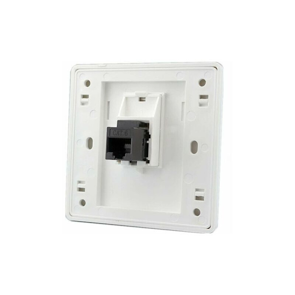 CAT6 Gigabit Netværksvægkontakt Hun til Hun - Dobbelt Pass RJ45 LAN - Lige Internet Strømstik (86x86mm, 1 stk)