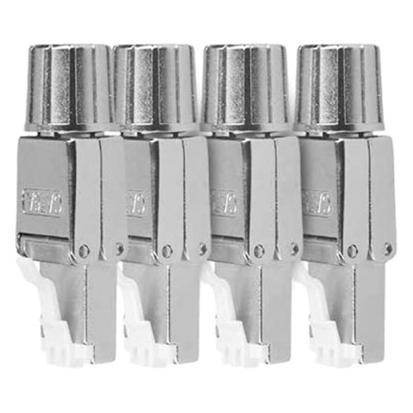RJ45-verkkoliitinpakkaus - 4 kpl Cat6A RJ-45-verkkoliittimiä - Vedonpoistopistokkeet suojatulle 6A Ethernet-kaapelille
