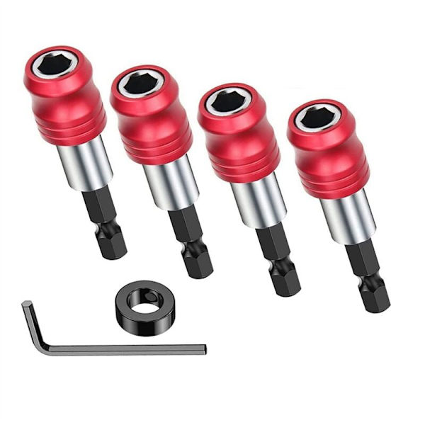 Magnetisk bitshållare set med 4 magnetiska sexkantiga bitshållare 60mm 1/4\" magnetisk svängbar för slagnyckel borrbits