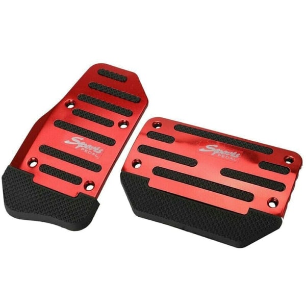 Universal Red Gas Accelerator Pedal and Non-Slip Brake Pedal Cover for Automatic Transmission Car