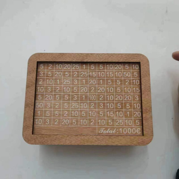 1 Mynt Trä Spargris, Spargris med Räknare, Trä Spargris för Barn 17 X 12.5 X 7 Cm