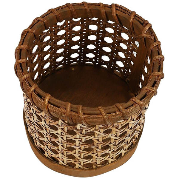 Rattan spisepinde håndlavet opbevaring ske arrangør holder blyanter organisation vase køkkenbord dekoration brun