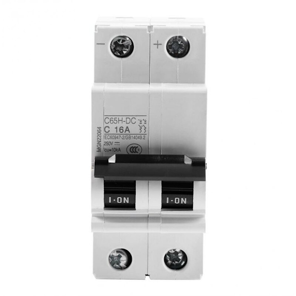 250V DC 2P Lavspændings Miniature Air Circuit Breaker Solenergi Afbryder 16A/63A(16A)