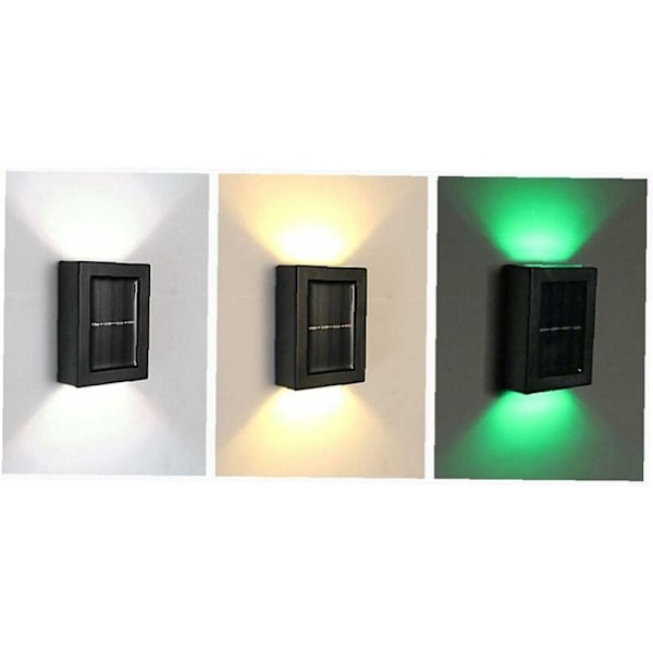 Vägglampa Solcell Upp och Ner Dekorativ Trädgårdslampa, Säkerhets Solcellsensorlampor, LED Kvadratiska Upp och Ner Lampor, Utomhus Vägglampa för Trädgård, Pat