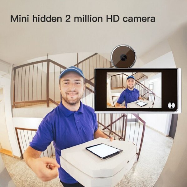 Videodörrklocka med 3,5 tum LCD-skärm, 120° synfält för 14-28 mm dörrhål, smart utomhusmonitor för hemmet