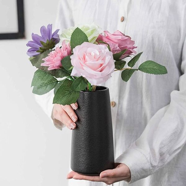Keramisk vas - Minimalistisk stil Blomvas för modern bordsskiva Heminredning, Lämplig för öppen spis Sovrum Kök