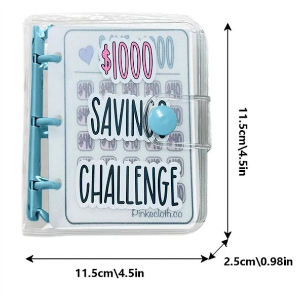 1000 Savings Challenge Binder, Money Savings Binder, Savings Challenge Book med kuverter, Savings Challenge Kuvert A