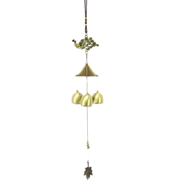 Metal bronze vindklokke påfuglehængende ornament kobber lille vindklokke hjemmehængende ornament