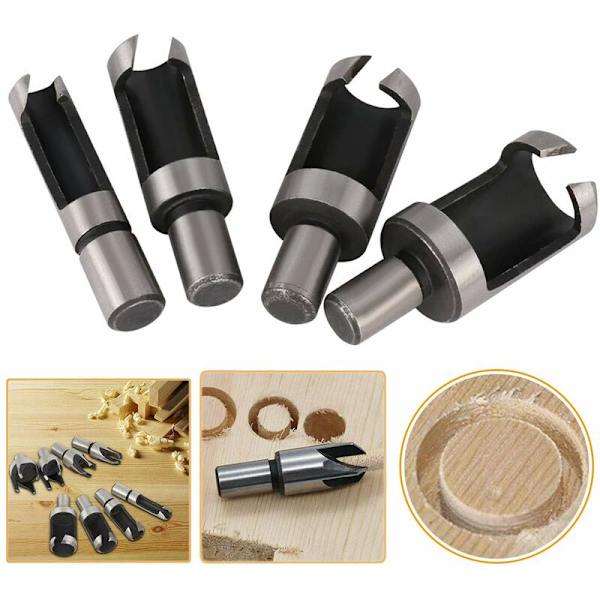 8 st HSS träpluggfräs Träskärverktyg Pluggborr Träpluggfräs Borr 6mm/10mm/13mm/16mm