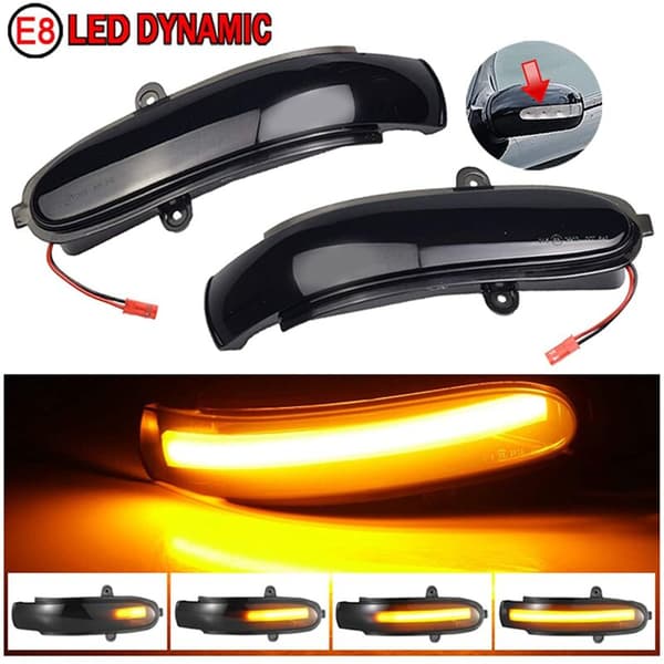 Dynamisk LED-sidobackspegel blinkersindikator för C W203 T-Modell Cl203, rökt