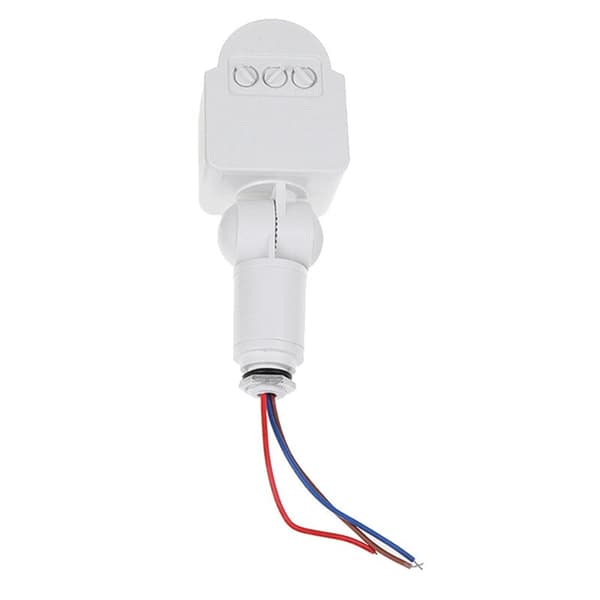 LED Rörelsesensor 220V Automatisk PIR Infraröd Rörelsesensor Vägg Timer Utomhus 12V Sensor Ljusbrytare, Vit