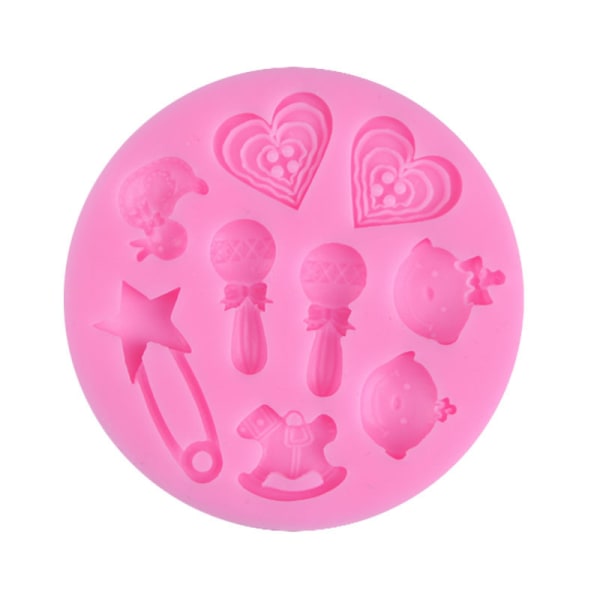 Söt Baby Silikon Fondant Form Kök Form Tårta Dekorationsformar Modelleringsverktyg，Gummy Socker Choklad Godis Cupcake Form