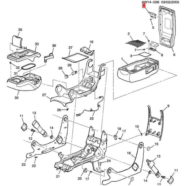 Central Armrest Latch Lid Lock 19124205 Til 2006-2016 Konsol Dækplade
