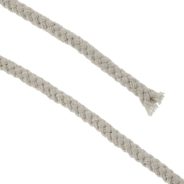 Flätat bomullsrep 20 m x 4 mm natur