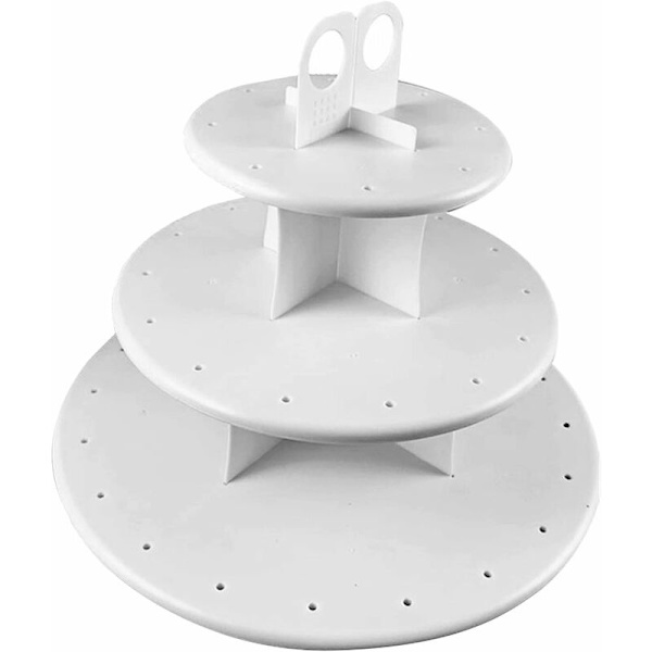 Tårta Stativ 3 Våningar Tårta Stativ Plast Dessert Stativ 3 Våningar Plast Cupcake Dessert Stativ för Fester, Mat, Display, Dessert Stativ
